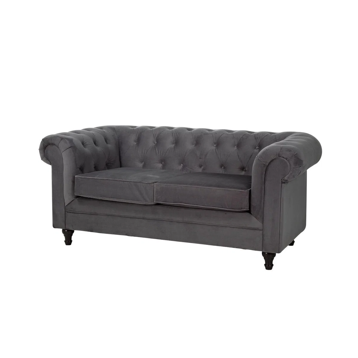 Habitat Chesterfield 2 Seater Velvet Sofa - Charcoal – image 2