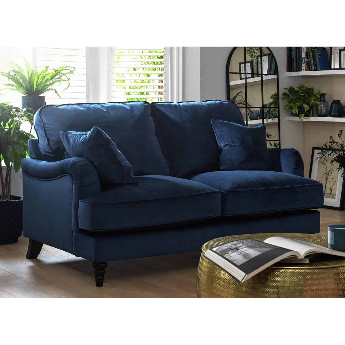Habitat Matilda 2 Seater Velvet Sofa - Blue – image 2