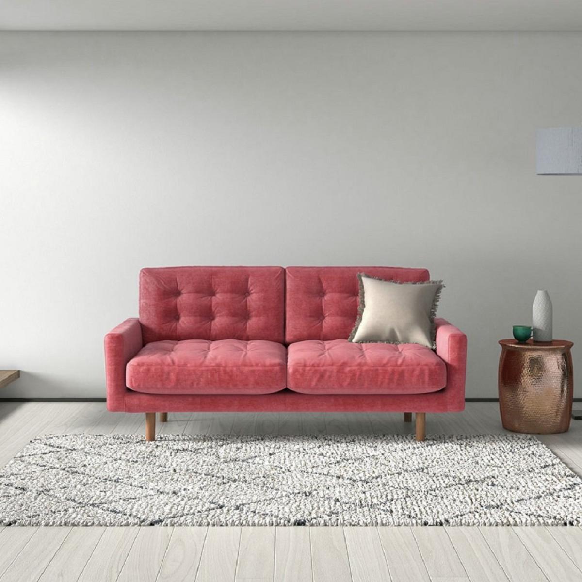 Habitat Fenner Velvet 2 Seater Sofa - Light Feet- Sage Green – image 3