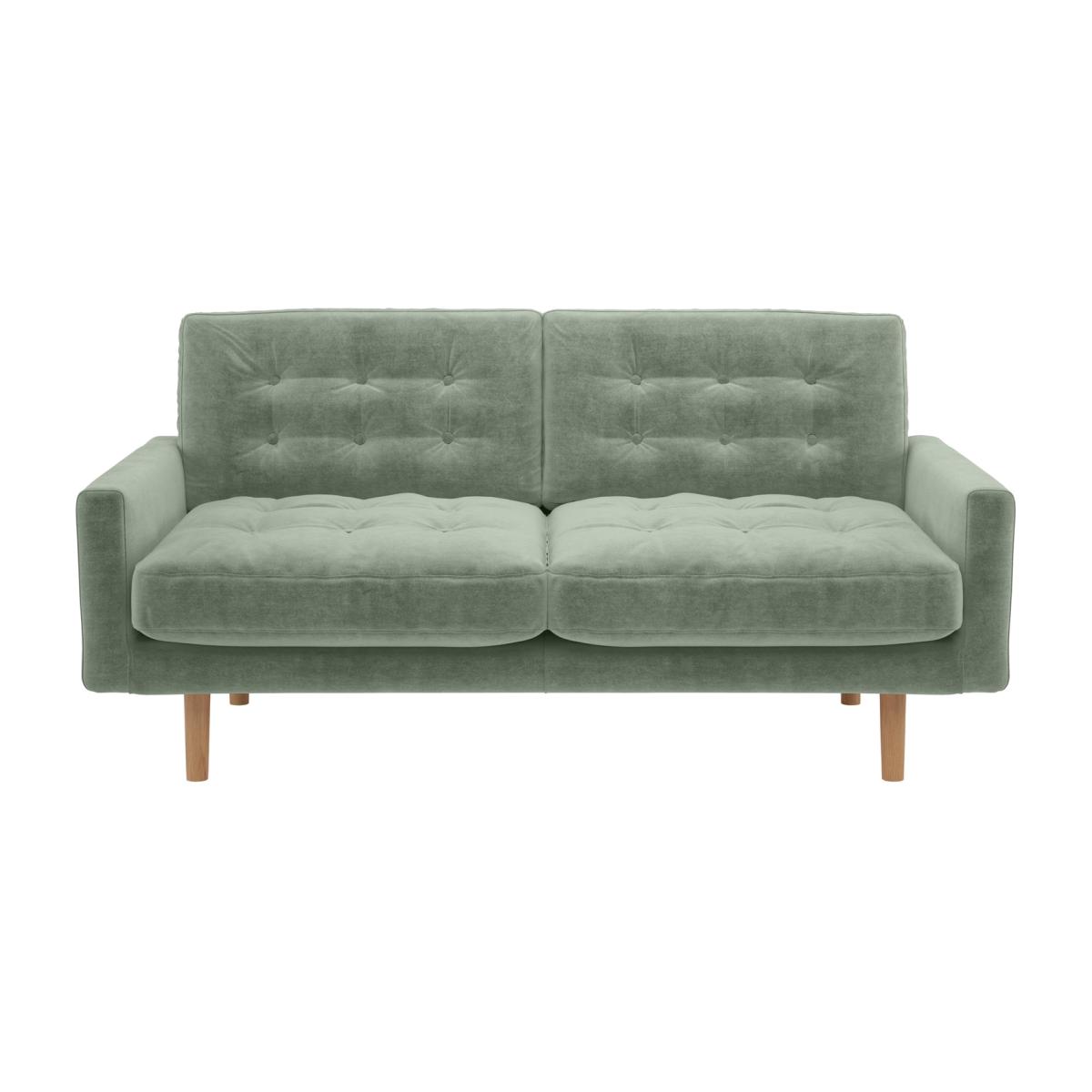 Habitat Fenner Velvet 2 Seater Sofa - Light Feet- Sage Green – image 1