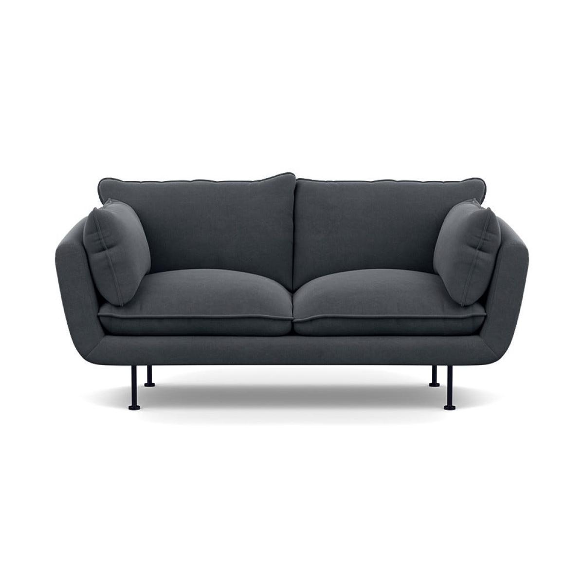 Heal's Allora 2 Seater Sofa Linen Dark Grey Black Feet – image 2