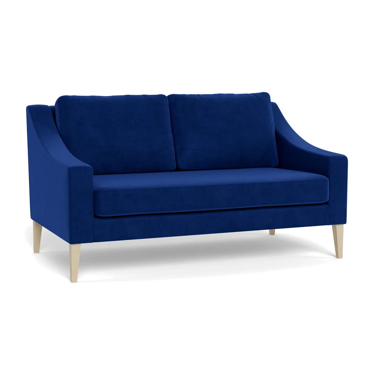Heal's Richmond 2 Seater Sofa Smart Luxe Velvet Azure Natural Ash Feet - Heal's UK Furniture – image 1