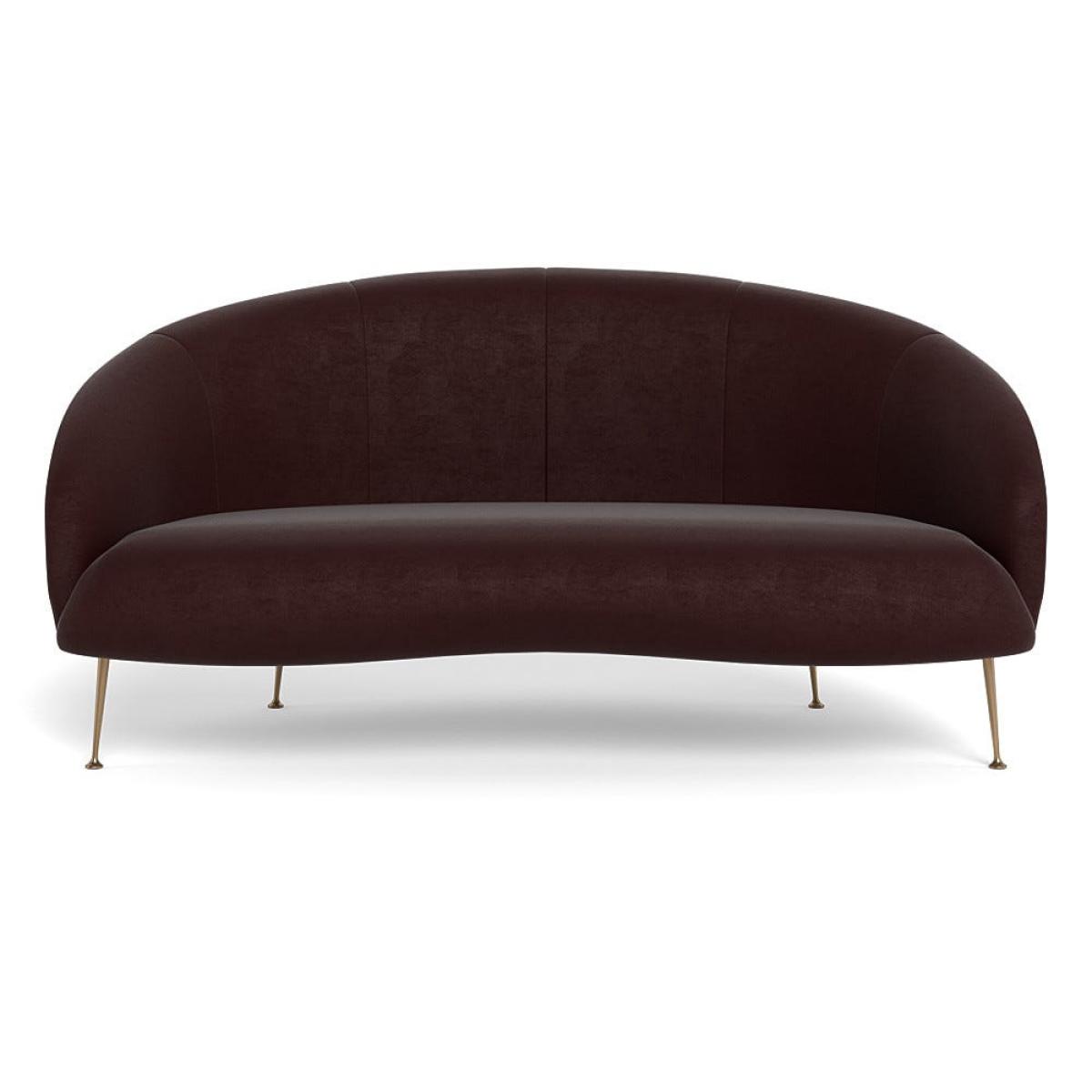 Heal's Bloomsbury 2 Seater Sofa Smart Luxe Velvet Acorn Brass Feet – image 2