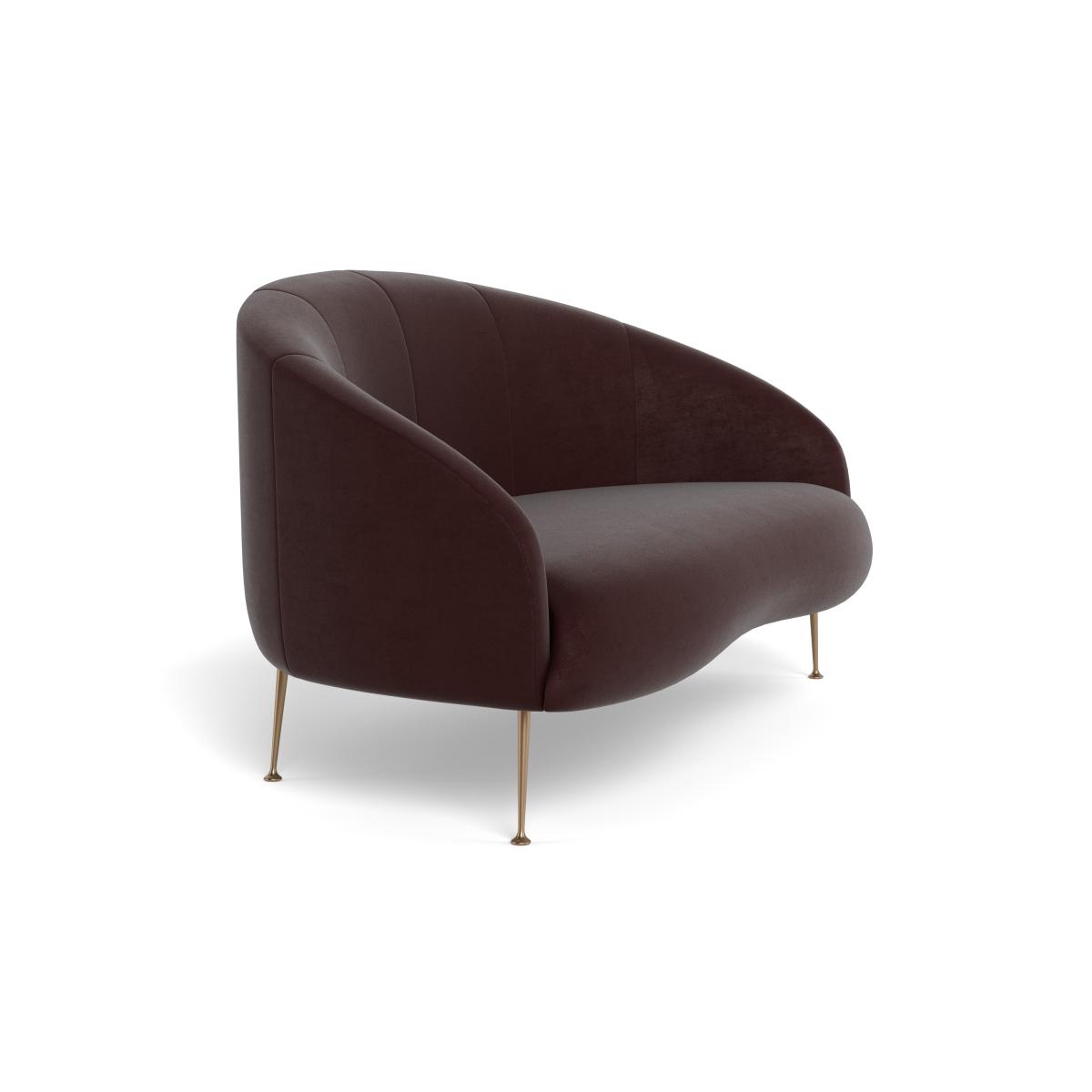 Heal's Bloomsbury 2 Seater Sofa Smart Luxe Velvet Acorn Brass Feet – image 3