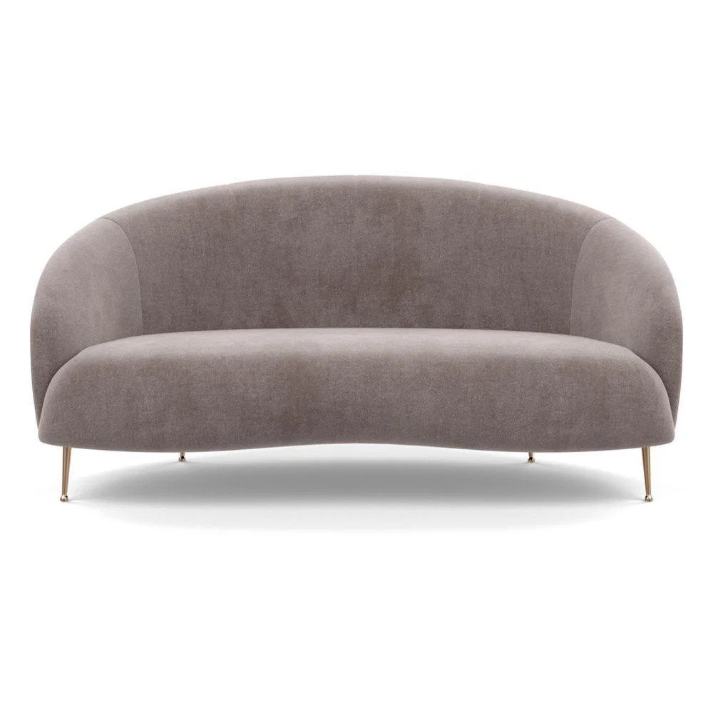 Heal's Bloomsbury 2 Seater Sofa Boucle Steel Brass Feet – image 2