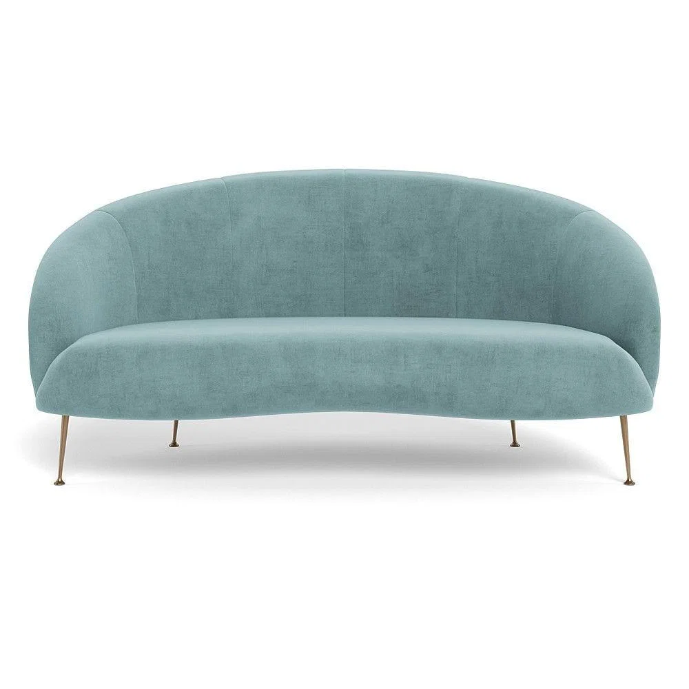Heal's Bloomsbury 2 Seater Sofa Boucle Steel Brass Feet – image 19