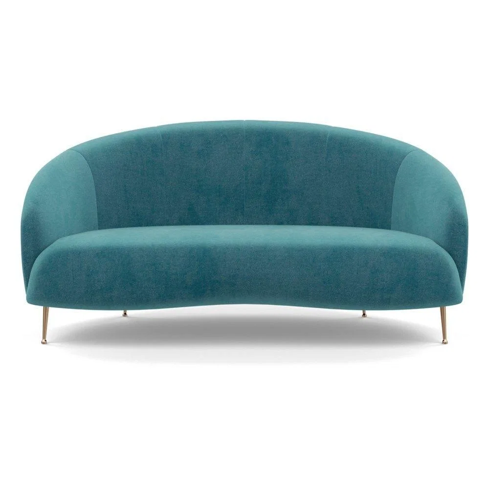 Heal's Bloomsbury 2 Seater Sofa Boucle Steel Brass Feet – image 21