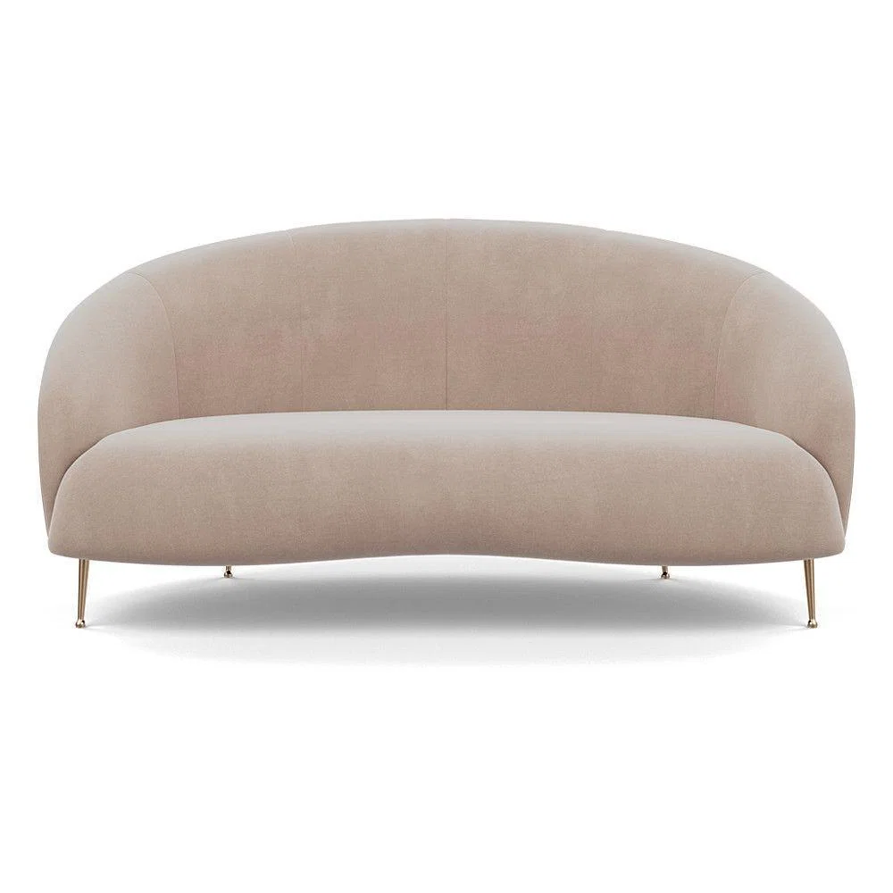 Heal's Bloomsbury 2 Seater Sofa Boucle Steel Brass Feet – image 22