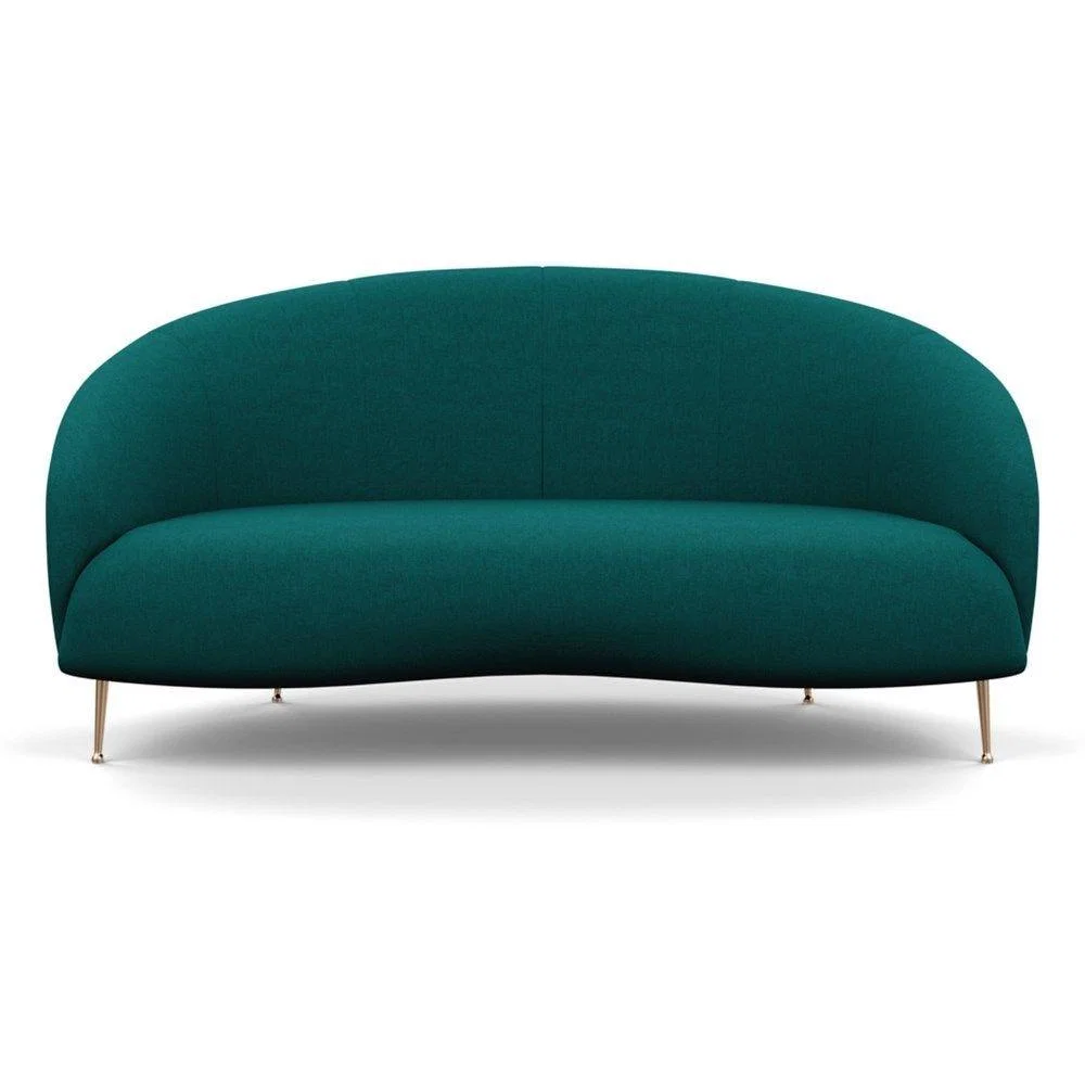 Heal's Bloomsbury 2 Seater Sofa Boucle Steel Brass Feet – image 23