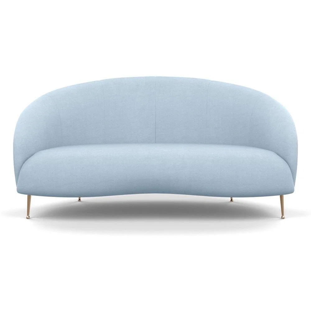 Heal's Bloomsbury 2 Seater Sofa Boucle Steel Brass Feet – image 26