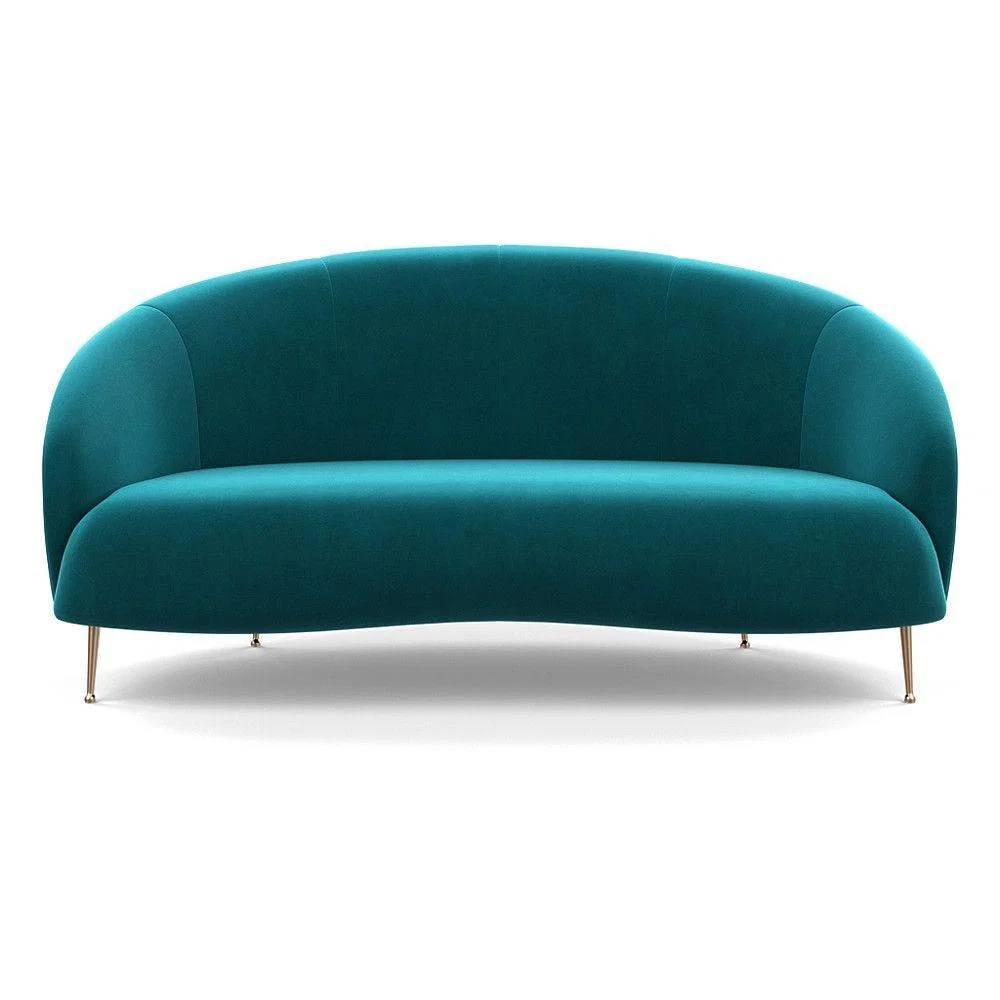 Heal's Bloomsbury 2 Seater Sofa Boucle Steel Brass Feet – image 31