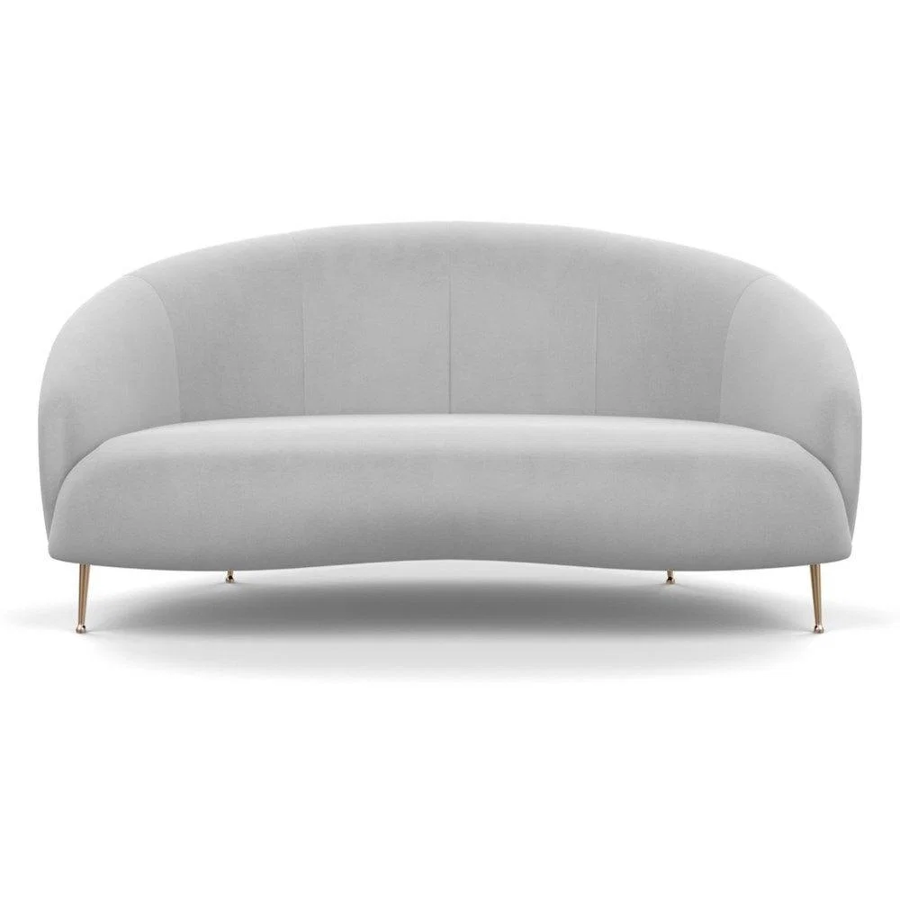 Heal's Bloomsbury 2 Seater Sofa Boucle Steel Brass Feet – image 37