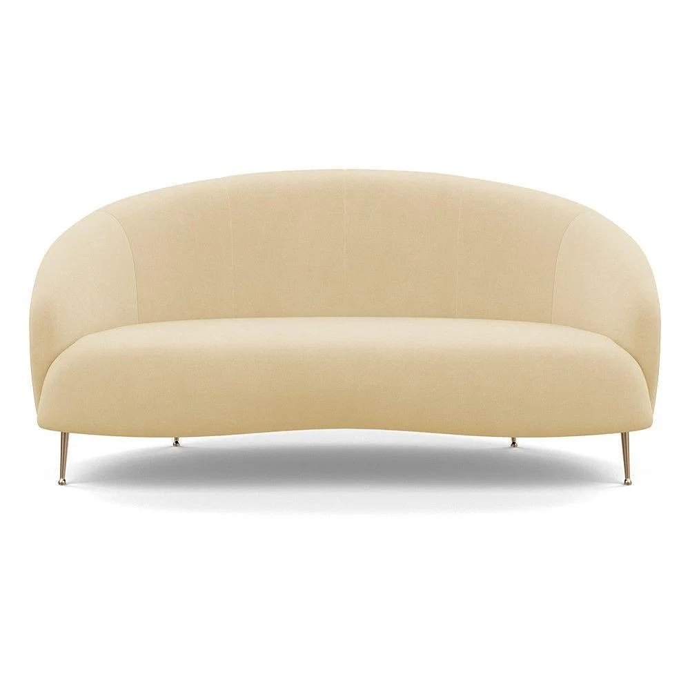 Heal's Bloomsbury 2 Seater Sofa Boucle Steel Brass Feet – image 47