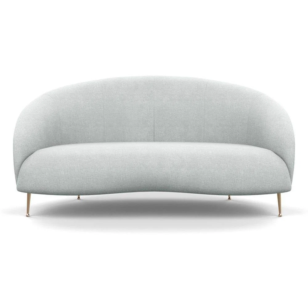 Heal's Bloomsbury 2 Seater Sofa Boucle Steel Brass Feet – image 48