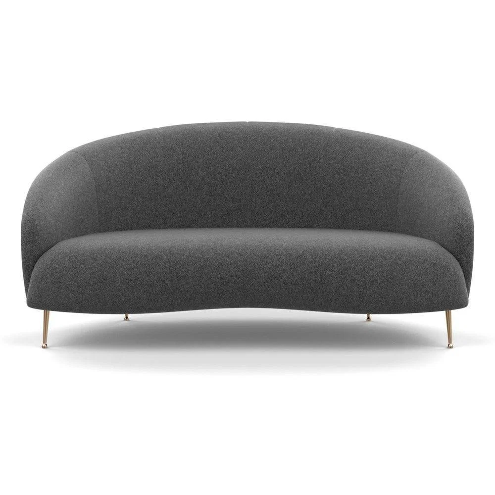 Heal's Bloomsbury 2 Seater Sofa Boucle Steel Brass Feet – image 49