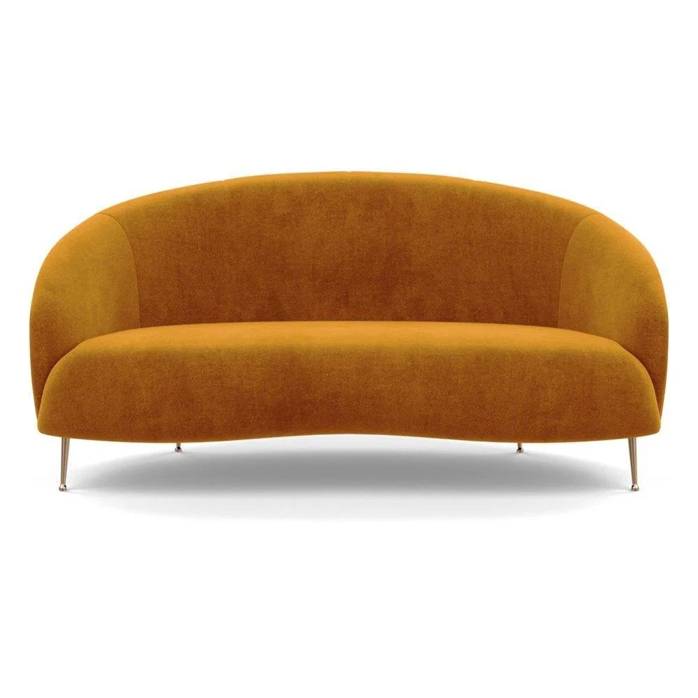 Heal's Bloomsbury 2 Seater Sofa Boucle Steel Brass Feet – image 6