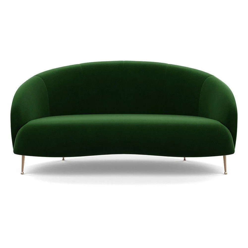 Heal's Bloomsbury 2 Seater Sofa Boucle Steel Brass Feet – image 59