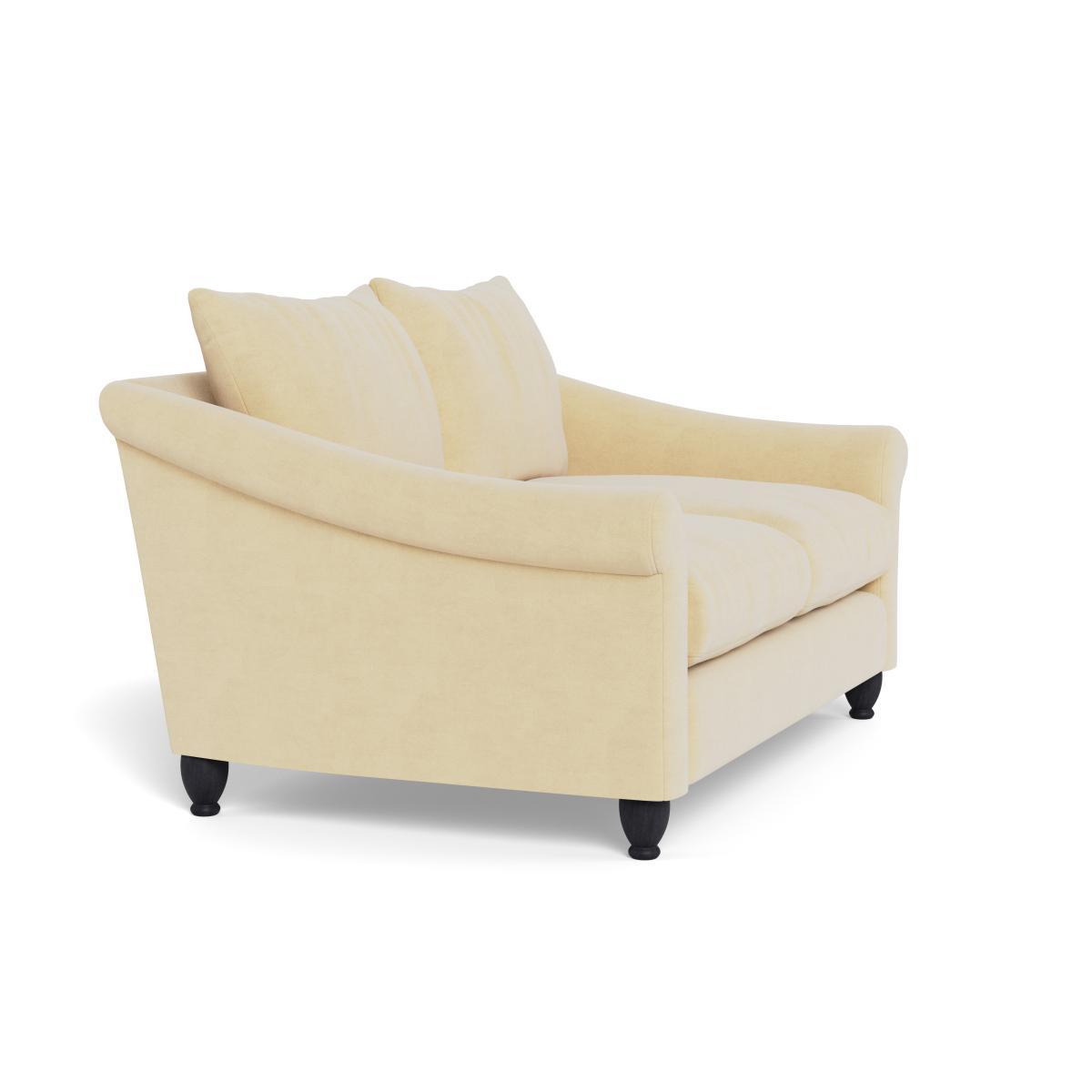 Heal's Devon 2 Seater Smart Luxe Velvet Biscuit Black Stain Beech Feet - Heal's UK Furniture – image 2