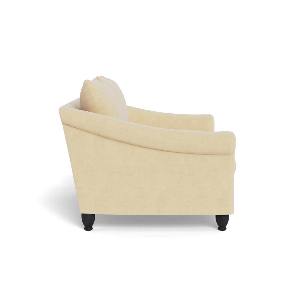 Heal's Devon 2 Seater Smart Luxe Velvet Biscuit Black Stain Beech Feet - Heal's UK Furniture – image 3