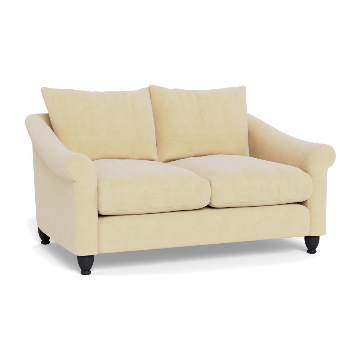 Heal's Devon 2 Seater Smart Luxe Velvet Biscuit Black Stain Beech Feet - Heal's UK Furniture – image 1