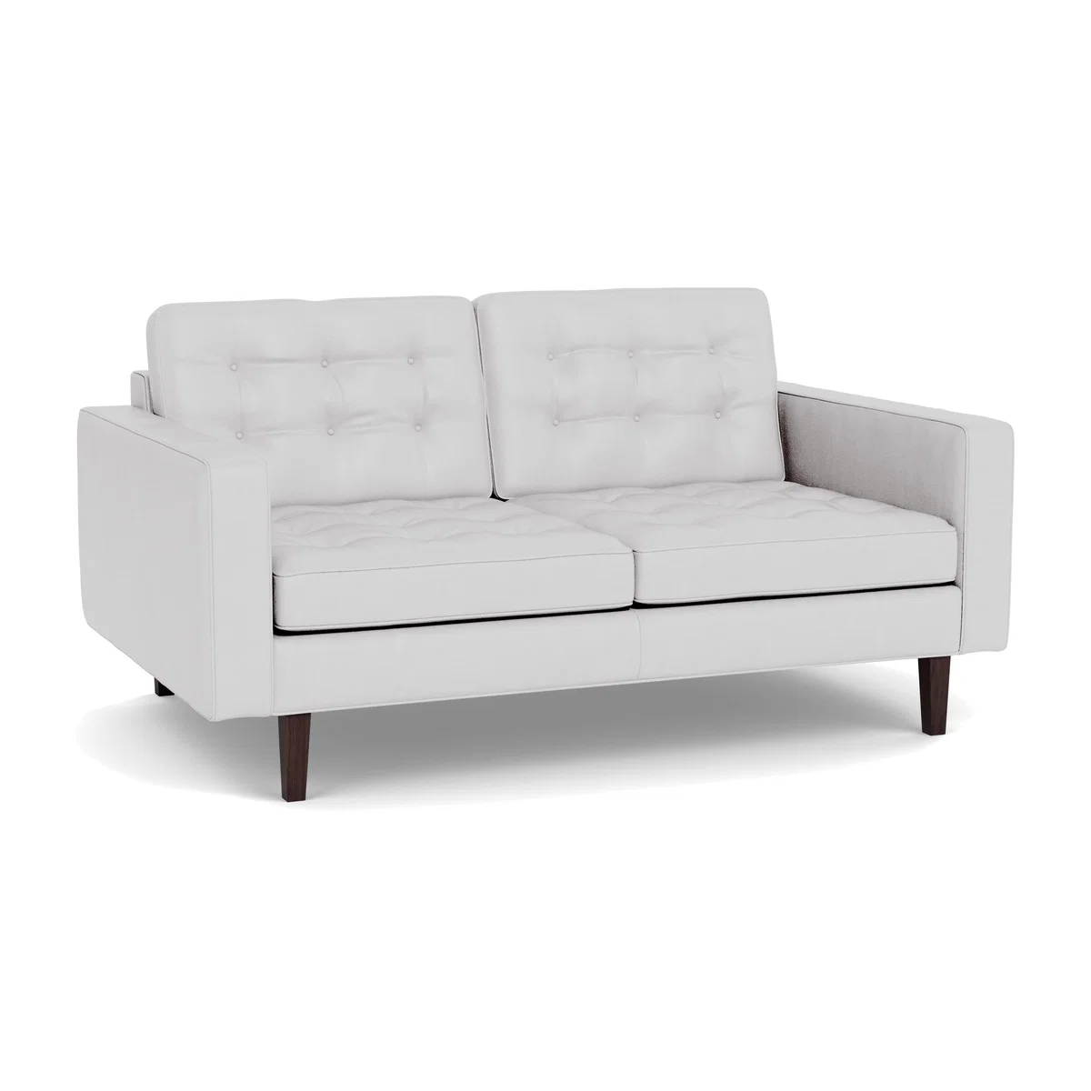 Heal's Hepburn 2 Seater Sofa Leather Grain White 000 Walnut Feet - Heal's UK Furniture – image 1