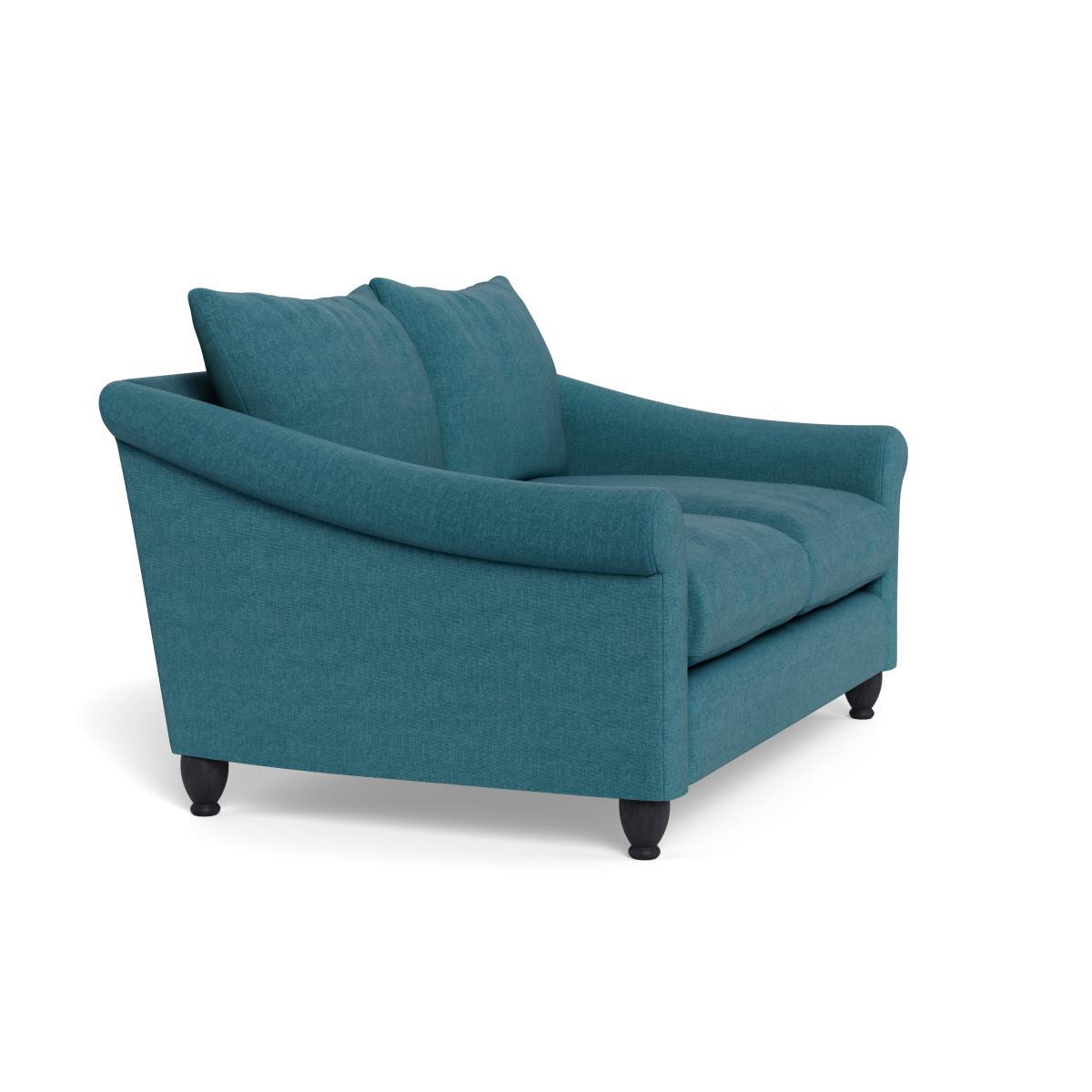 Heal's Devon 2 Seater Brushed Cotton Cadet Walnut Stain Beech Feet - Heal's UK Furniture – image 2