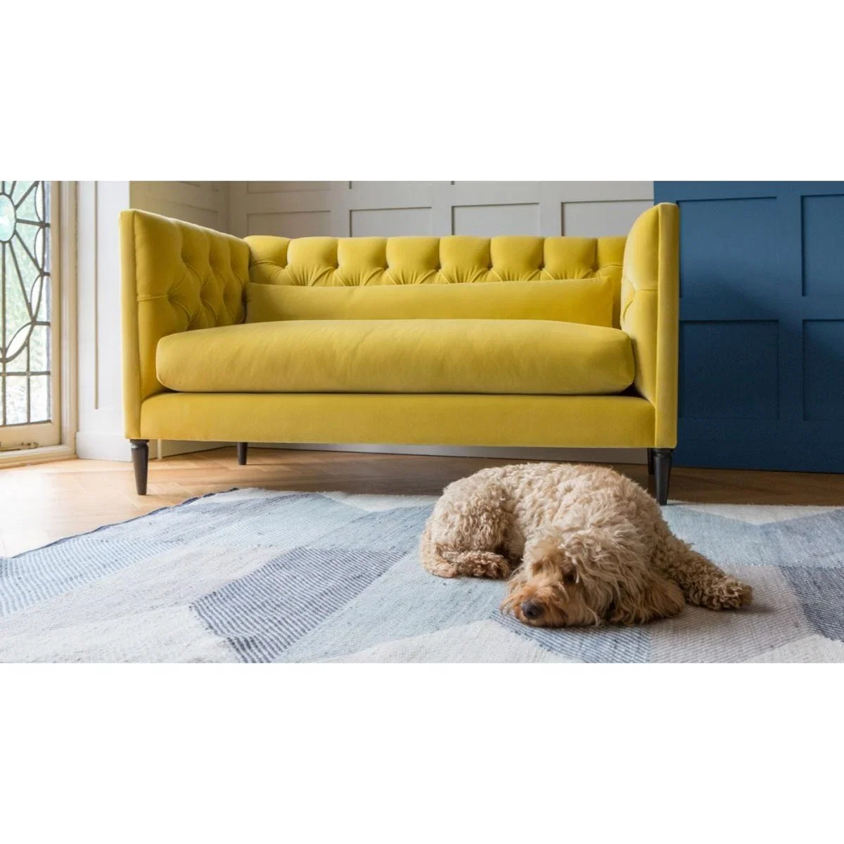 Heal's Balmoral 2 Seater Sofa Smart Luxe Velvet Mineral Blue Natural Feet – image 6