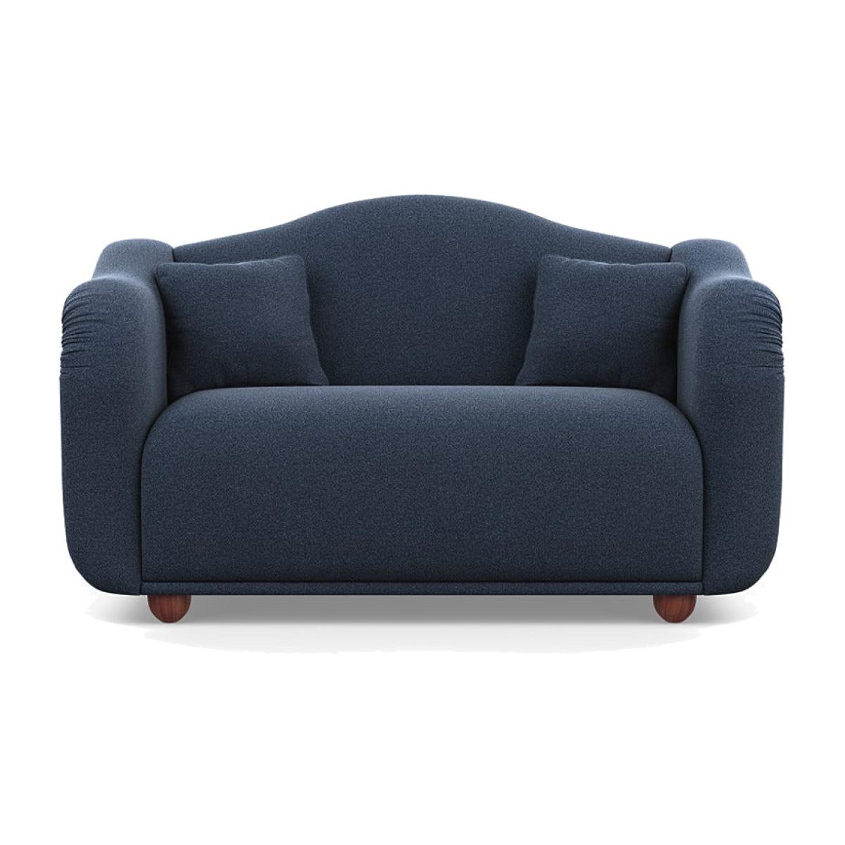 Heal's Tetbury 2 Seater Sofa Boucle Indigo Walnut Stained Beech Feet