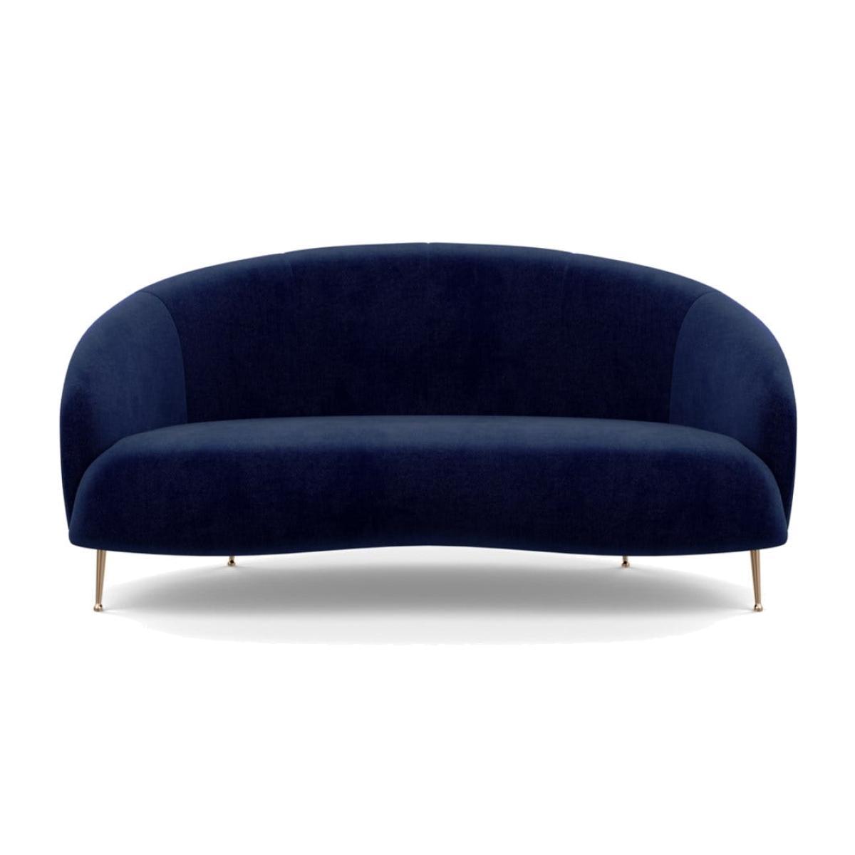Heal's Bloomsbury 2 Seater Sofa Smart Luxe Velvet Midnight Brass Feet - Heal's UK Furniture – image 1