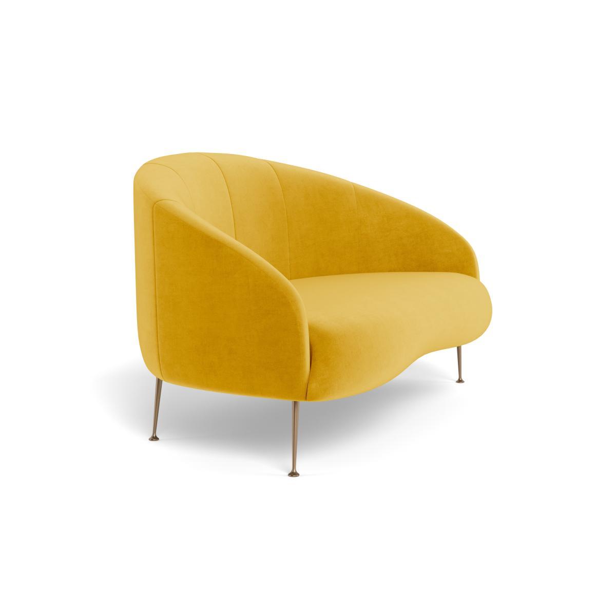 Heal's Bloomsbury 2 Seater Sofa Smart Luxe Velvet Canary Brass Feet - Heal's UK Furniture – image 2