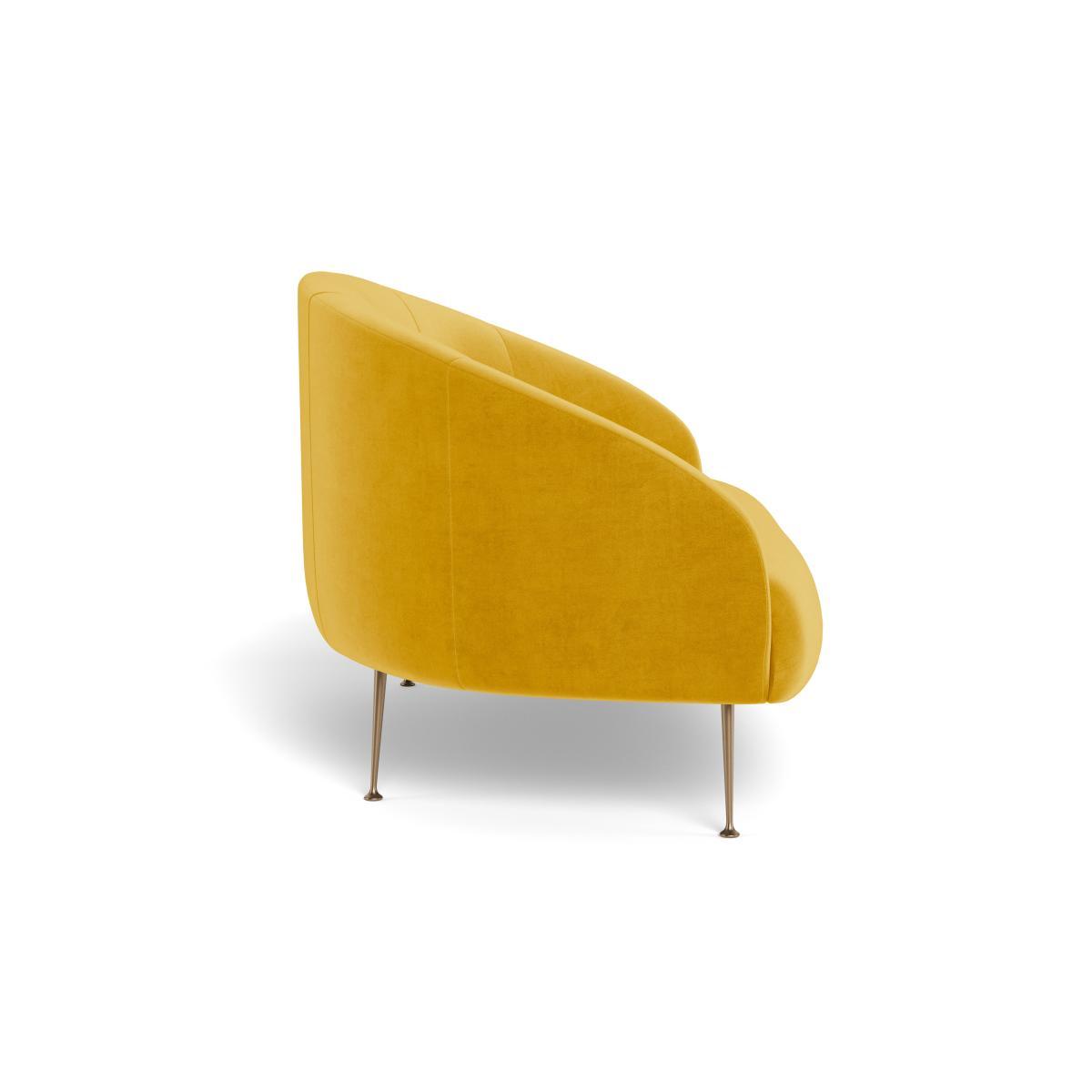 Heal's Bloomsbury 2 Seater Sofa Smart Luxe Velvet Canary Brass Feet - Heal's UK Furniture – image 3