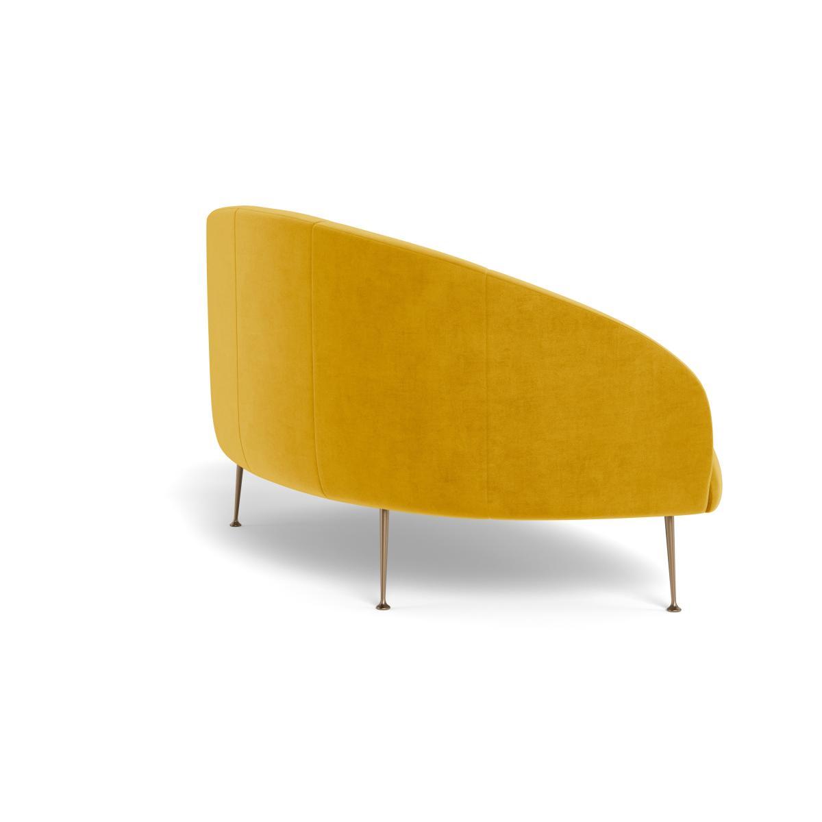 Heal's Bloomsbury 2 Seater Sofa Smart Luxe Velvet Canary Brass Feet - Heal's UK Furniture – image 4