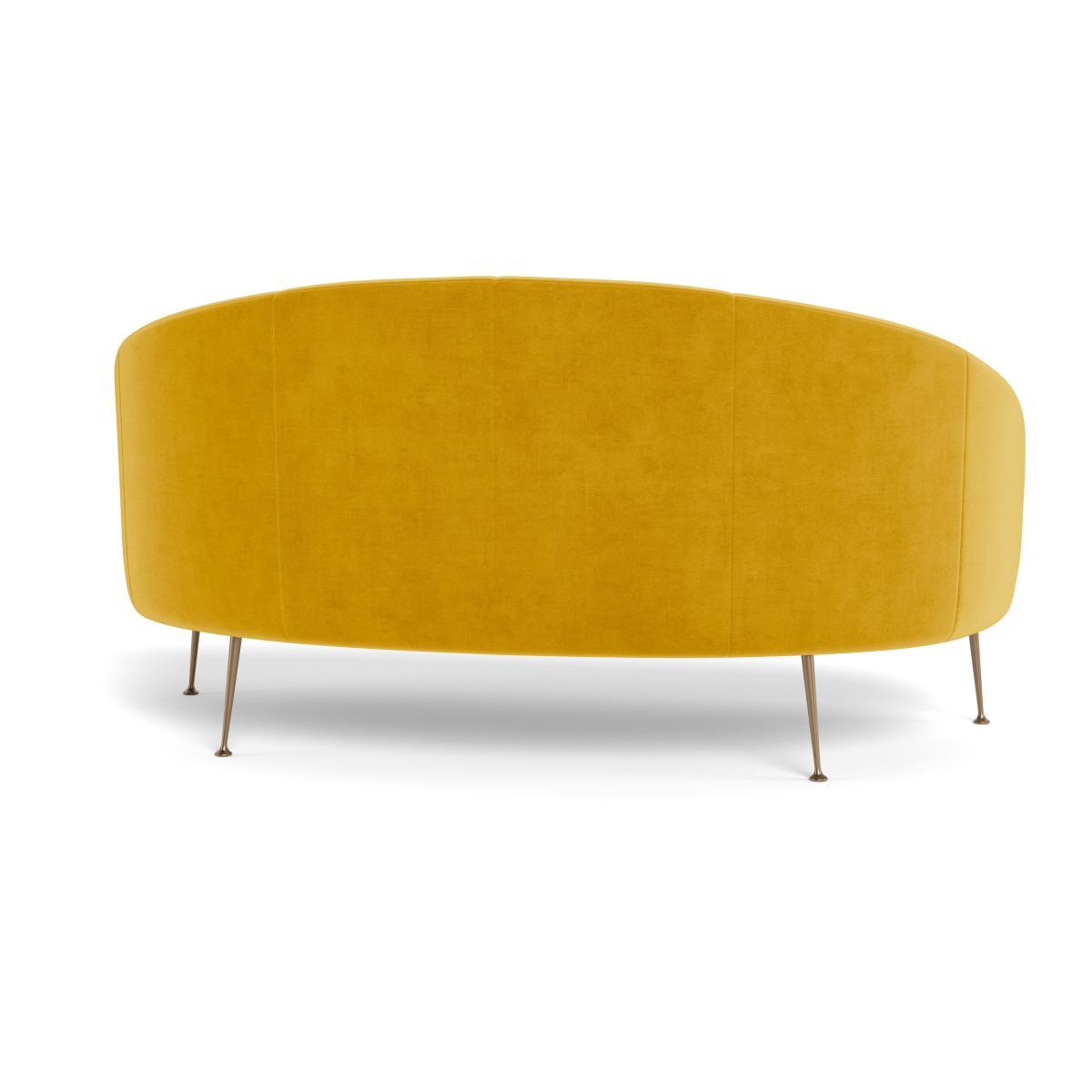 Heal's Bloomsbury 2 Seater Sofa Smart Luxe Velvet Canary Brass Feet - Heal's UK Furniture – image 5