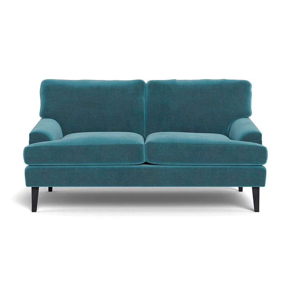 Heal's Stanton 2 Seater Sofa Smart Luxe Velvet Airforce Blue Black Feet – image 2