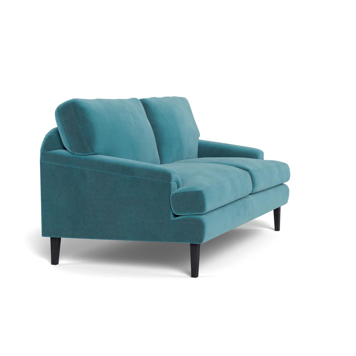Heal's Stanton 2 Seater Sofa Smart Luxe Velvet Airforce Blue Black Feet – image 3