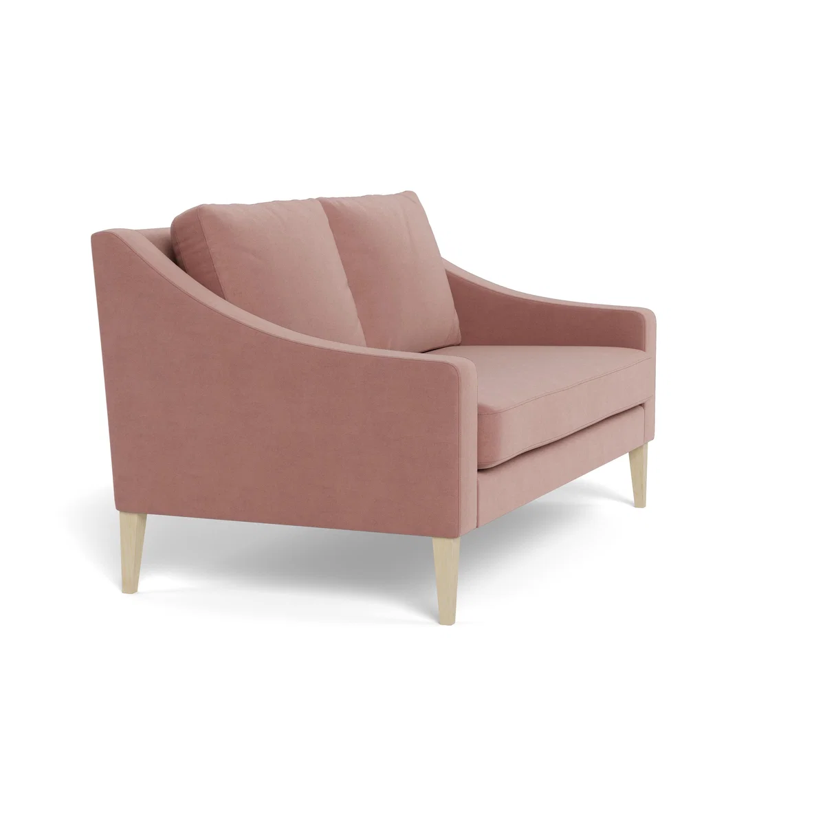 Heal's Richmond 2 Seater Sofa Smart Luxe Velvet Dusky Pink Tinted Ash Feet – image 3
