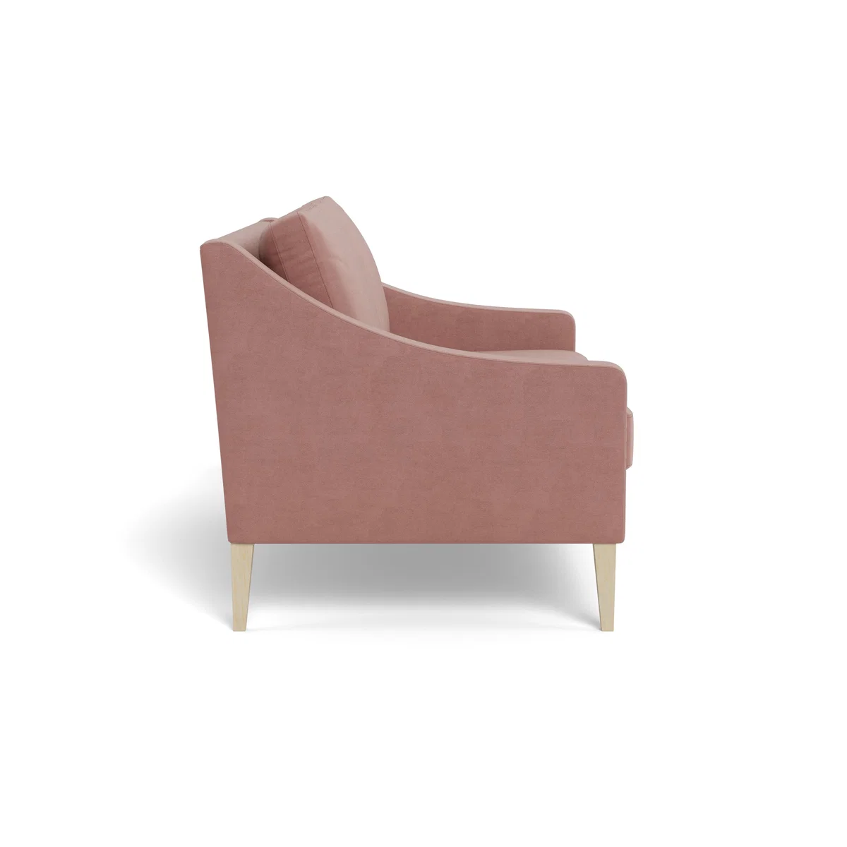 Heal's Richmond 2 Seater Sofa Smart Luxe Velvet Dusky Pink Tinted Ash Feet – image 4