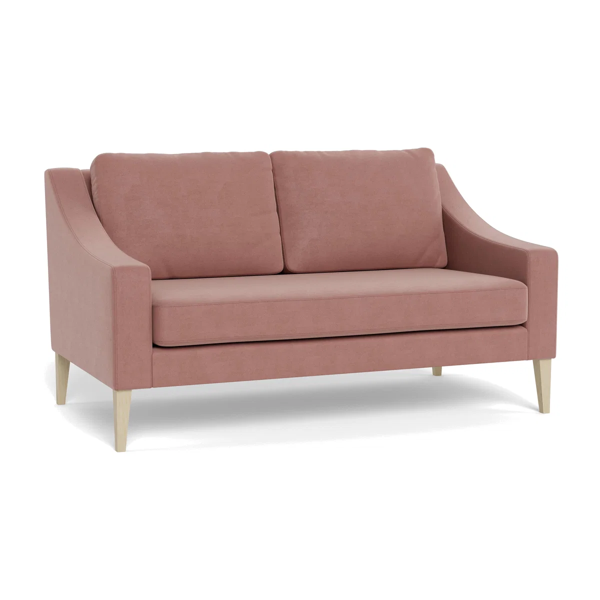 Heal's Richmond 2 Seater Sofa Smart Luxe Velvet Dusky Pink Tinted Ash Feet – image 1