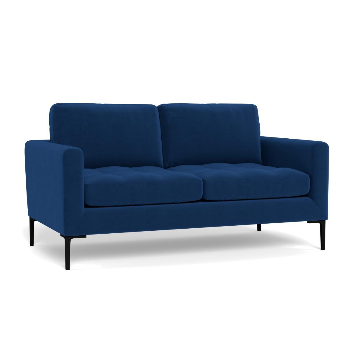 Heal's Eton 2 Seater Sofa Smart Velvet Petrol Black Feet - Heal's UK Furniture – image 1