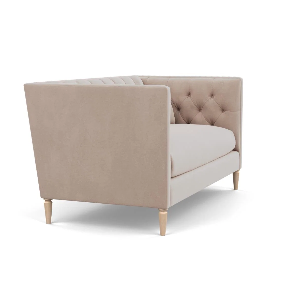 Heal's Balmoral 2 Seater Sofa Smart Velvet Pebble Black Painted Oak Feet - Heal's UK Furniture – image 3