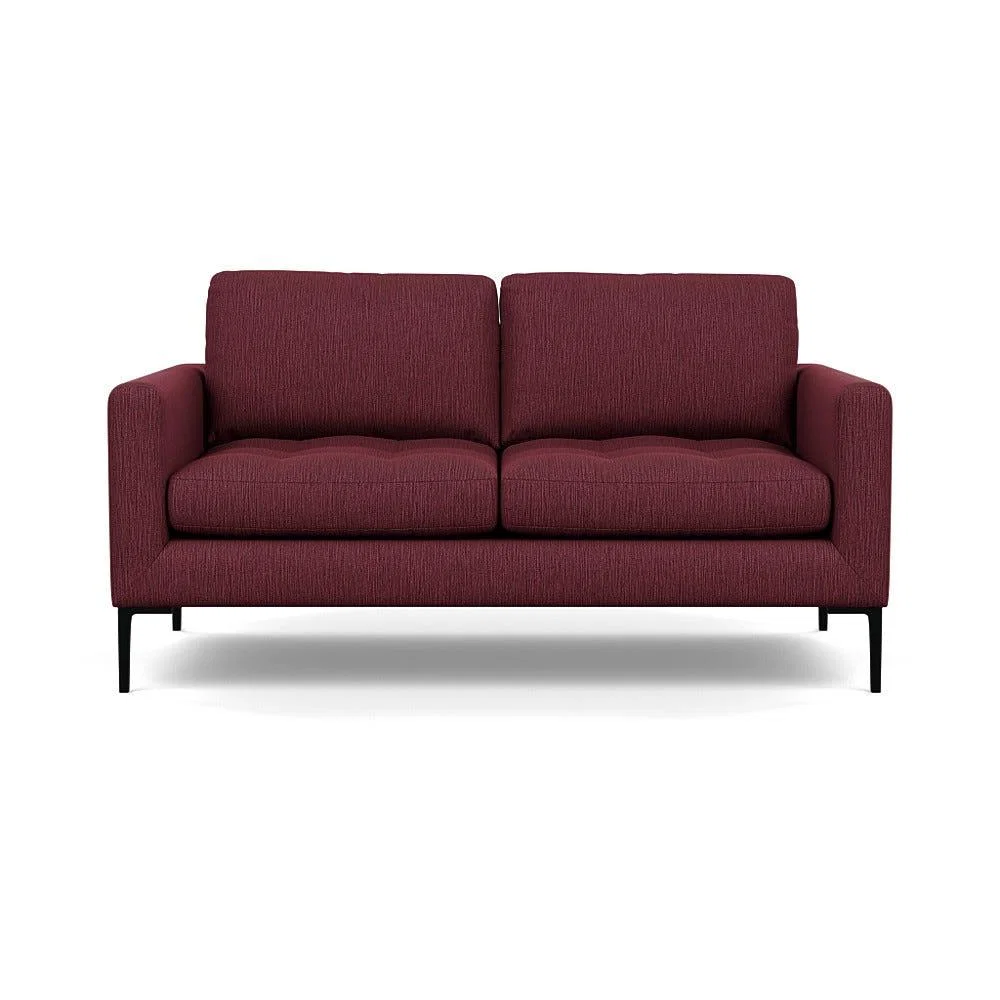 Heal's Eton 2 Seater Sofa Smart Linen Mix Maroon Black Feet – image 2