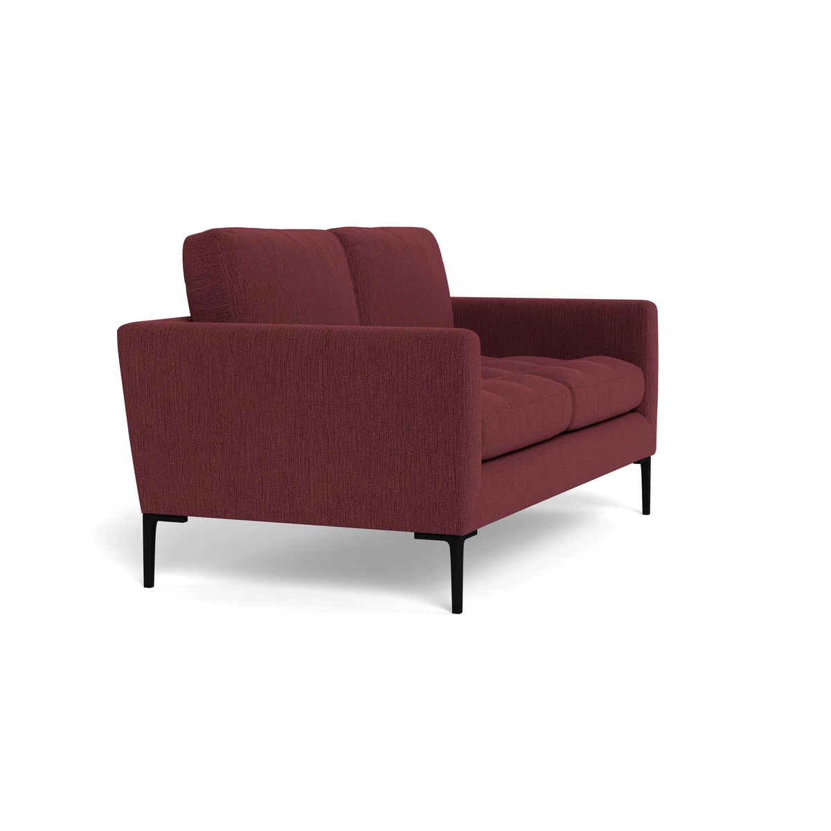 Heal's Eton 2 Seater Sofa Smart Linen Mix Maroon Black Feet – image 3