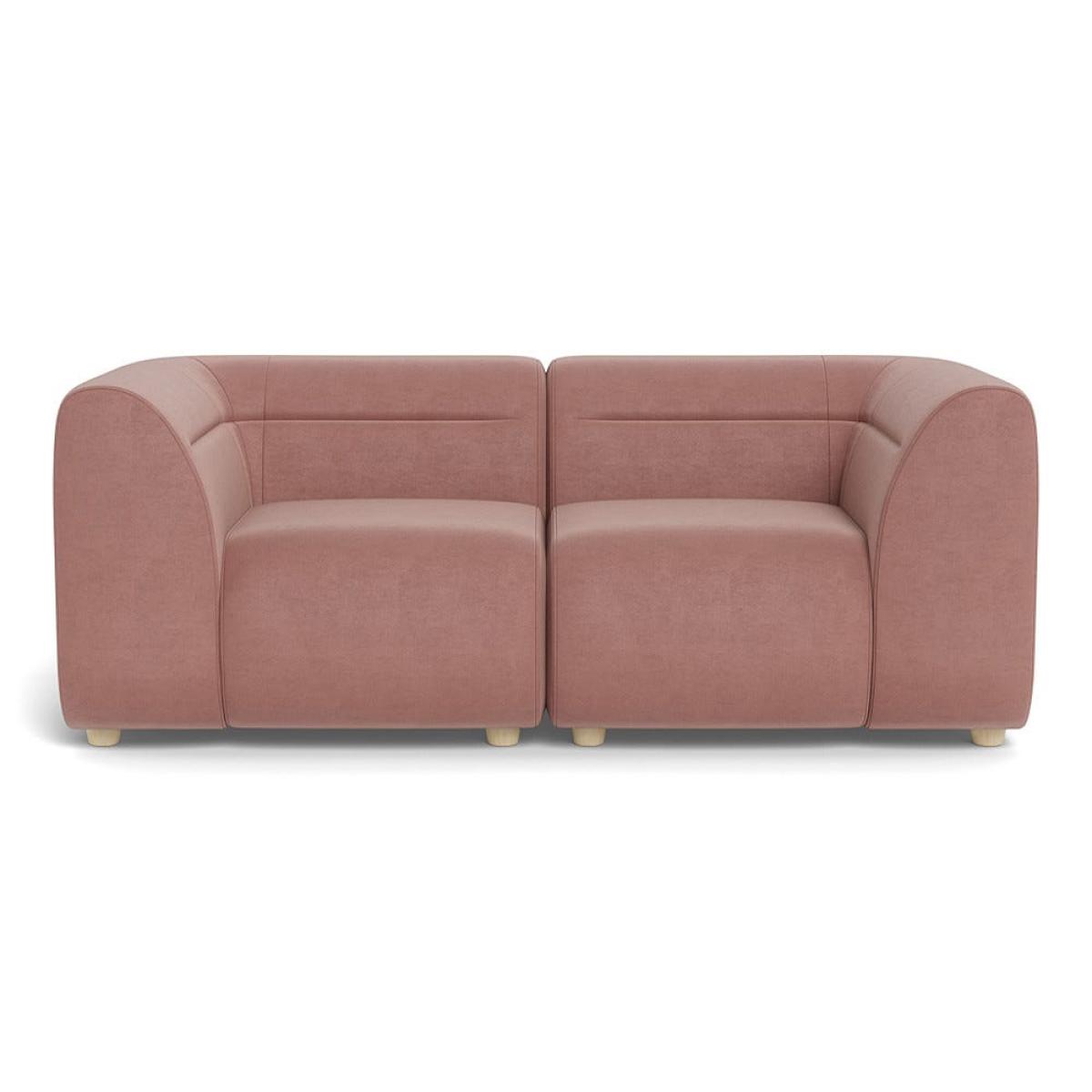 Heal's Lilli 2 Seater Sofa Smart Luxe Velvet Dusky Pink Natural Beech Feet – image 2