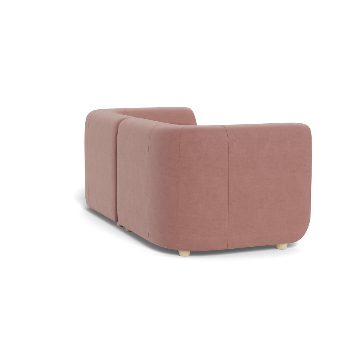 Heal's Lilli 2 Seater Sofa Smart Luxe Velvet Dusky Pink Natural Beech Feet – image 5
