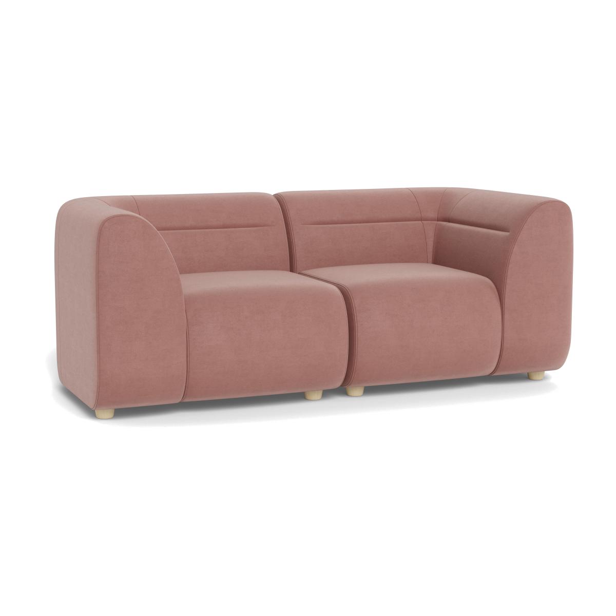 Heal's Lilli 2 Seater Sofa Smart Luxe Velvet Dusky Pink Natural Beech Feet – image 1