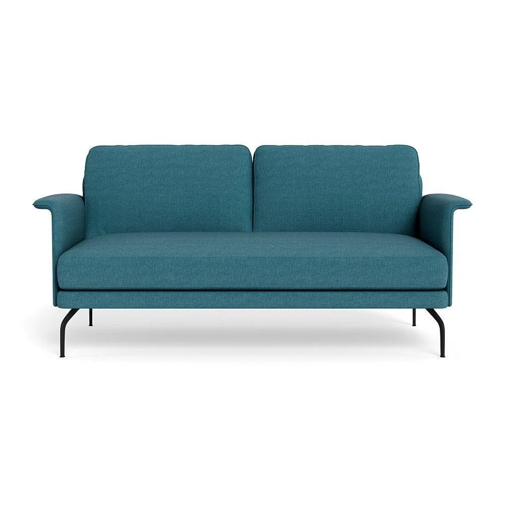 Heal's Iver 2 Seater Sofa Smart Luxe Velvet Azure Black Feet – image 37