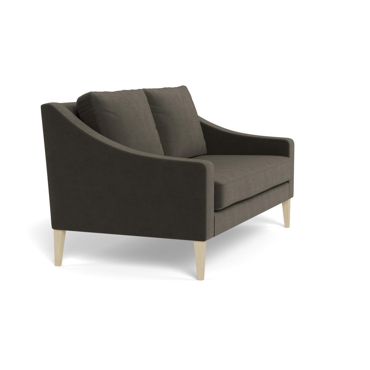 Heal's Richmond 2 Seater Sofa Velvet Charcoal Black Feet - Heal's UK Furniture – image 2