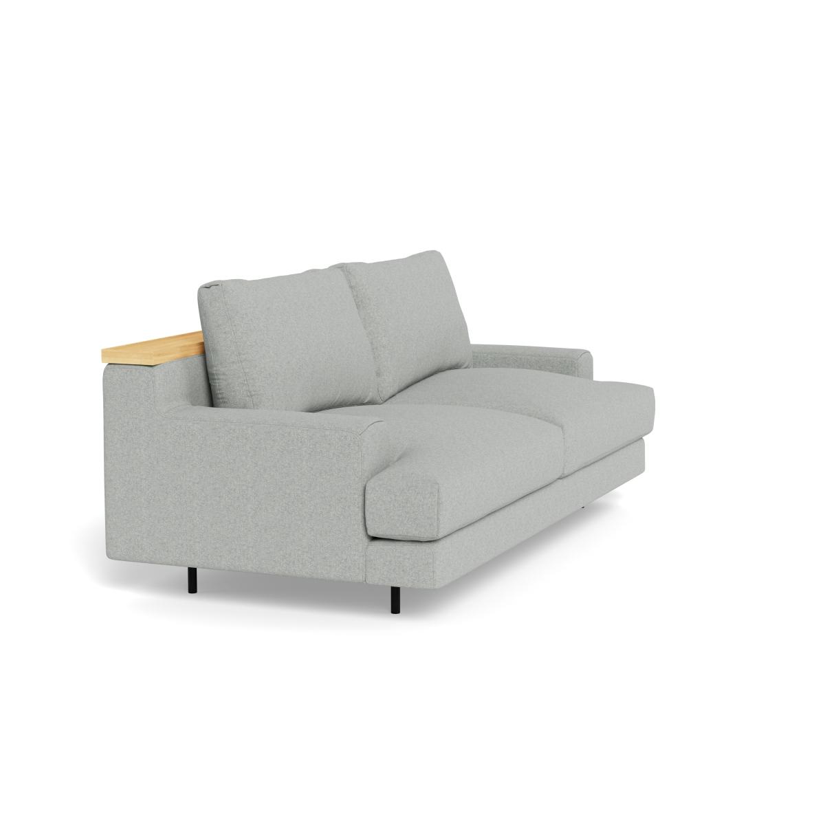 Heal's Orso 2 Seater With Oak Shelf Broad Weave Pebble Black Feet – image 2
