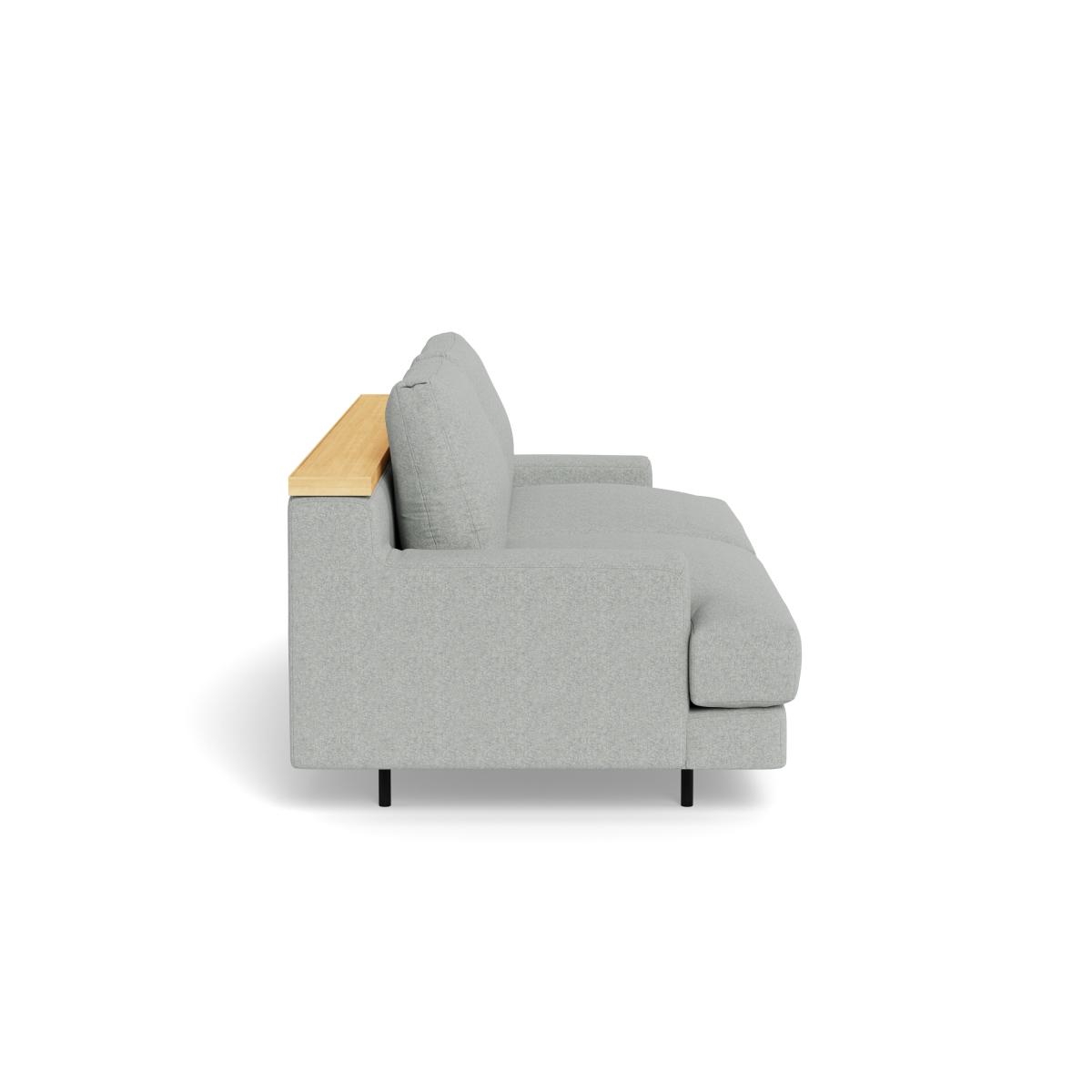 Heal's Orso 2 Seater With Oak Shelf Broad Weave Pebble Black Feet – image 3