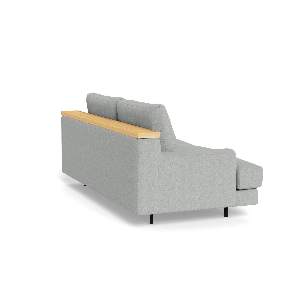 Heal's Orso 2 Seater With Oak Shelf Broad Weave Pebble Black Feet – image 4